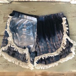 Natural Life Tie-Dye Fringe Shorts